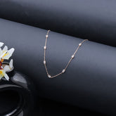 Rose Gold Plated Square Box Brilliant Cut Diamond Chain